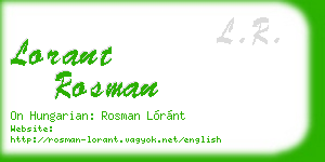 lorant rosman business card